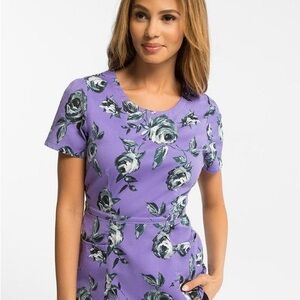 Jaanuu Purple Fitted Short Sleeve Blouse
